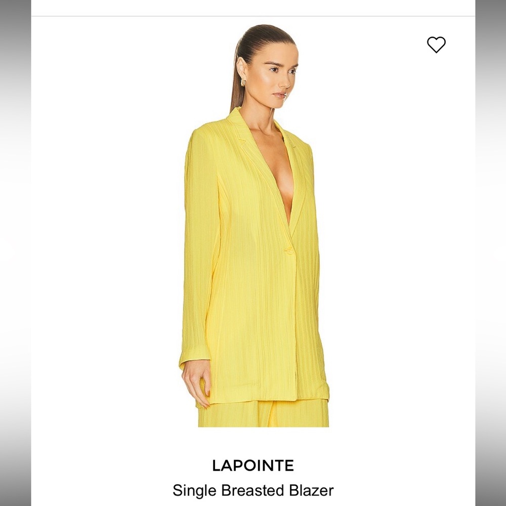LAPOINTE NWOT silk blend yellow Single Breasted Blazer
